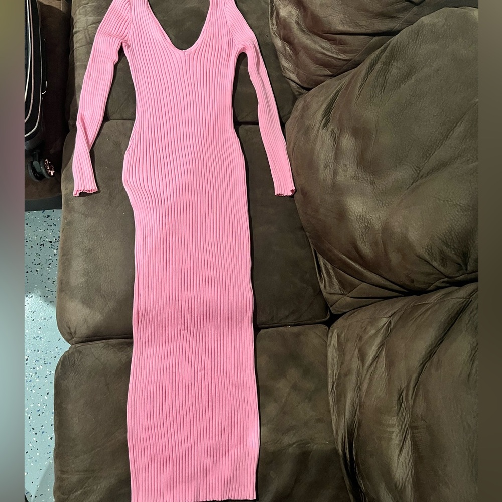 Pink sweater dress